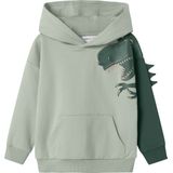 NAME IT Sweatshirt 'NMMNASH'  taupe / donkerblauw / pastelgroen / donkergroen
