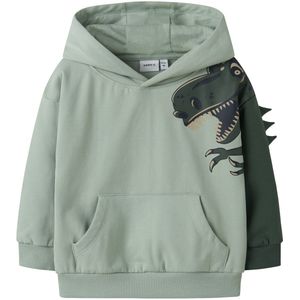 NAME IT Sweatshirt 'NMMNASH'  taupe / donkerblauw / pastelgroen / donkergroen