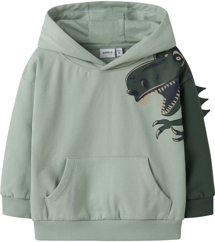 NAME IT Sweatshirt 'NMMNASH'  taupe / donkerblauw / pastelgroen / donkergroen