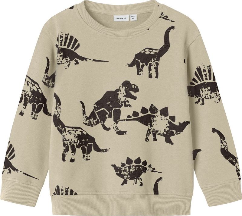 Dinosaurus - Sweatshirt - Geborstelde Sweatstof - Ronde Hals - Lange Mouwen