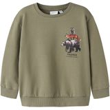 Sweatshirt - Regular Fit - Geborstelde Sweatstof - Lange Mouwen