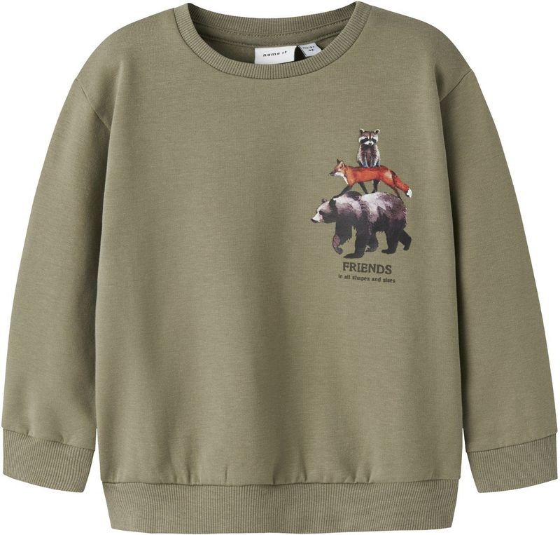 Sweatshirt - Regular Fit - Geborstelde Sweatstof - Lange Mouwen