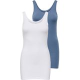 Jersey - Effen - Mouwloos - Slanke Pasvorm - 2 Pack