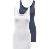 Jersey - Effen - Mouwloos - Slanke Pasvorm - 2 Pack