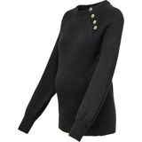 ONLY - Gebreide zwangerschapstrui - Ronde Hals - Lange Mouwen - Goudkleurige Knopen