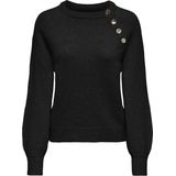 ONLY - Gebreide zwangerschapstrui - Ronde Hals - Lange Mouwen - Goudkleurige Knopen