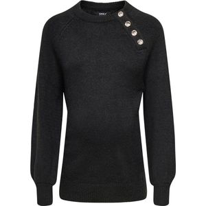 ONLY - Gebreide zwangerschapstrui - Ronde Hals - Lange Mouwen - Goudkleurige Knopen