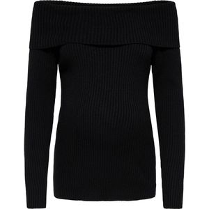 ONLY - Zwangerschapstrui - Fijn Gebreid - Ribstructuur - Off Shoulder Hals