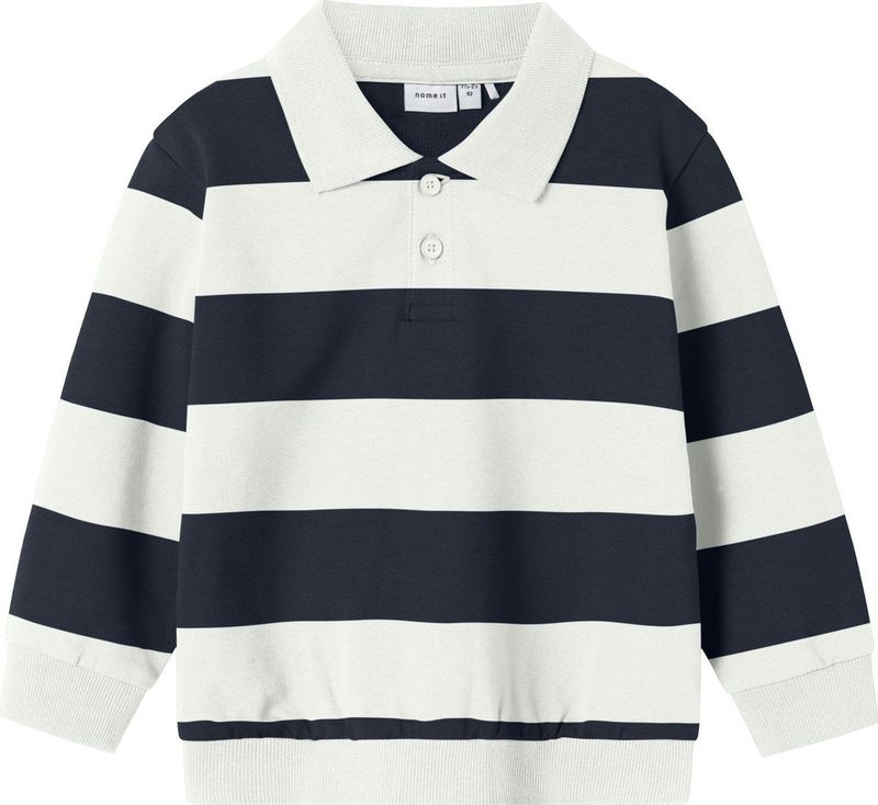 Sweatshirt - Regular Fit - Lange Mouwen - Polo - Ongeborstelde Sweatstof