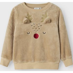 Kerst - Sweatshirt - Fluweel - Lange Mouwen - Ronde Hals - Relaxed Fit