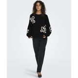 ONLY - ONLDaisy - Gebreide Trui - Zwart/Wit - Lange Mouw