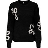 ONLY - ONLDaisy - Gebreide Trui - Zwart/Wit - Lange Mouw