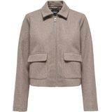 Only - Onlvela Zip Short Jacket - Taupe Gray - Dames Tussenjas