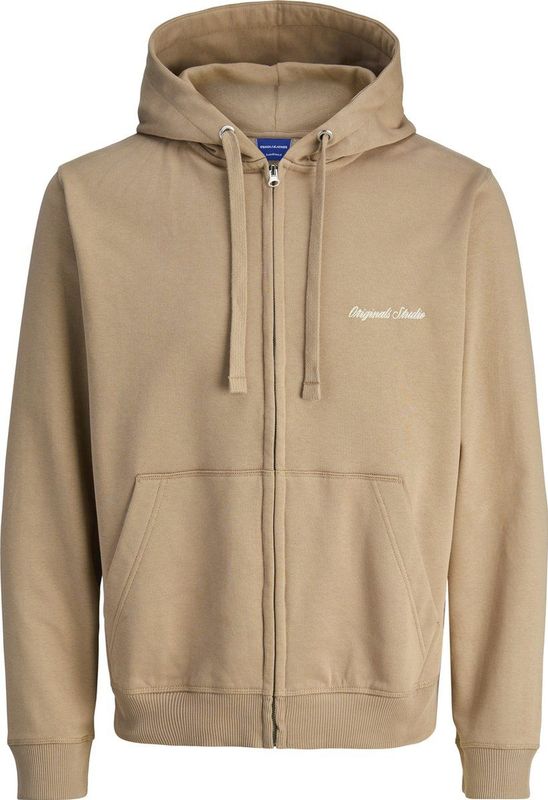 Jack & Jones - JORNORREBRO EMB SWEAT ZIP HOOD - Hoodie - Mocha Meringue