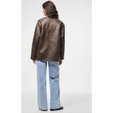 Pieces - Pcjulie Reversible Teddy Coated Jac - Damesjas - Birch/Dark Brown