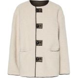 Pieces - Pcjulie Reversible Teddy Coated Jac - Damesjas - Birch/Dark Brown