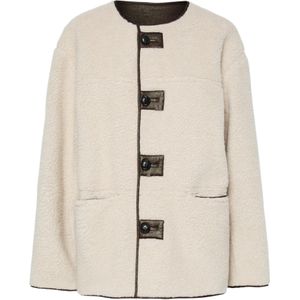 Pieces - Pcjulie Reversible Teddy Coated Jac - Damesjas - Birch/Dark Brown