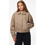 Pieces - Pcnadia Short Jacket - Bruin - Teddyjas - Korte Lengte