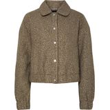Pieces - Pcnadia Short Jacket - Bruin - Teddyjas - Korte Lengte