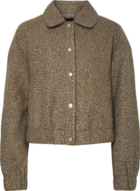 Pieces - Pcnadia Short Jacket - Bruin - Teddyjas - Korte Lengte