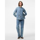 Pcjidi - Spijkerjas - Denim - Ronde Hals - Knoopsluiting - Borstzak en Voorzakken