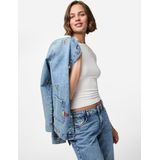 Pcjidi - Spijkerjas - Denim - Ronde Hals - Knoopsluiting - Borstzak en Voorzakken