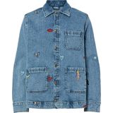 Pcjidi - Spijkerjas - Denim - Ronde Hals - Knoopsluiting - Borstzak en Voorzakken