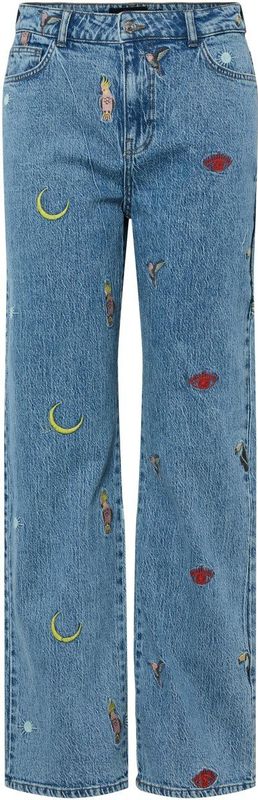 PIECES - PCJidi - Jeans - Blauw Denim - High Waist - Regular Fit