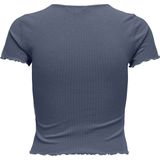 ONLY Onlemma S/S Noos Jrs Top met ronde hals, voor dagelijks gebruik met ruches, vintage indigo, S, dames, Vintage Indigo, S