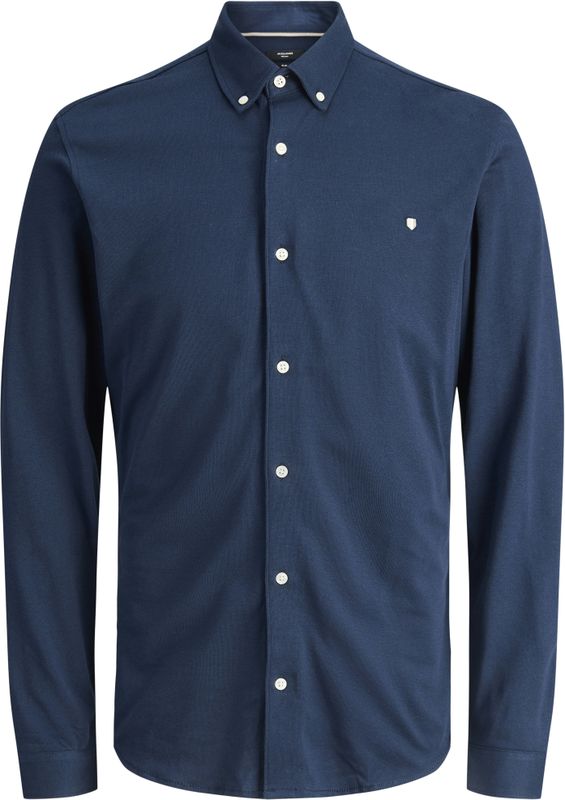 JACK & JONES PREMIUM - Overhemd - Donkerblauw - Slim Fit - Lange Mouwen