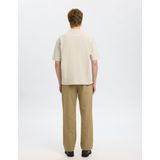 SELECTED - SLHNORMAN - T-shirt - Greige/Zwart - Wijde Pasvorm