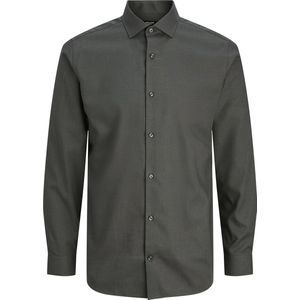 Jack & Jones - Gemêleerd Donkergrijs Overhemd - 100% Biologisch Katoen