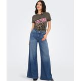 Jeans - Mid Waist Flared Fit - Wide-leg Jeans