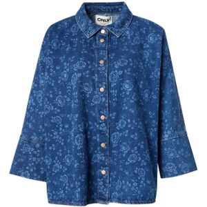 ONLY - ONLGRACE - Blouse - Lichtblauw / Donkerblauw - Driekwart Mouw - Denim