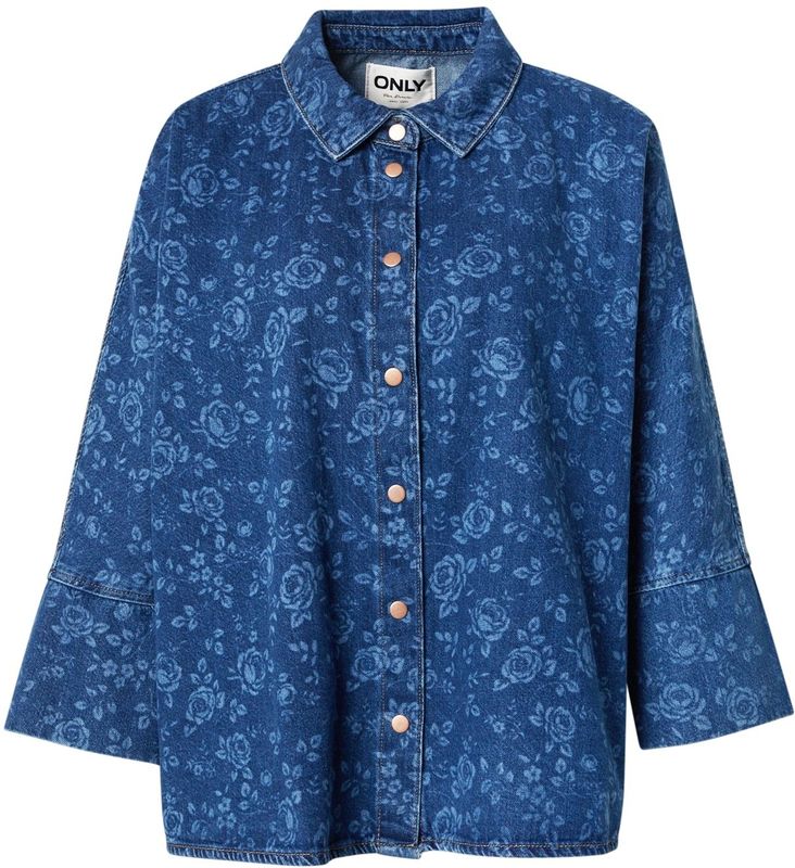 ONLY - ONLGRACE - Blouse - Lichtblauw / Donkerblauw - Driekwart Mouw - Denim