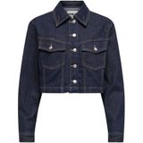 Only - Onlheather Ls Western Dnm Jacket - Dark Blue Denim - Dames Jas