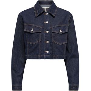 Only - Onlheather Ls Western Dnm Jacket - Dark Blue Denim - Dames Jas