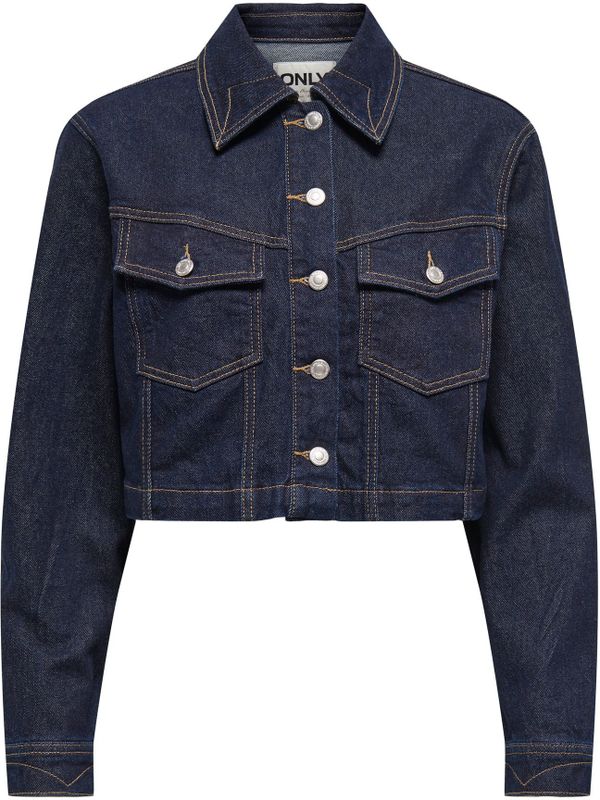 Only - Onlheather Ls Western Dnm Jacket - Dark Blue Denim - Dames Jas