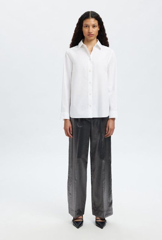 SELECTED - SLFMARGOT - Pantalon - Zwart - Wide Leg - Mid Waist