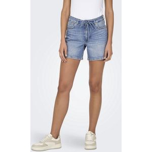 Only Gianna Mid Waist Belted Denim Short Dames - Maat S