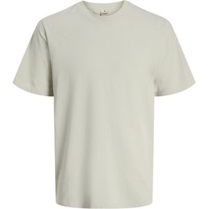 JACK & JONES - Shirt - Stone Grey - Jersey - Ronde Hals - Kwartmouw