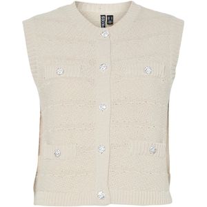 Pieces - Pcjena Sl O-neck Knit Vest - Zilver - Dames Gilet