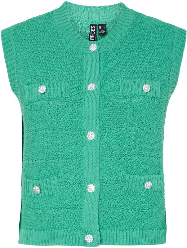 Pieces - Pcjena Sl O-neck Knit Vest - Winter Green - Gilet