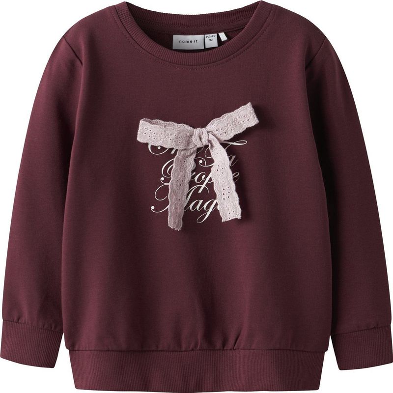 NAME IT - NMFSETINA - Sweatshirt - Rosa/Bourgogne/Wit