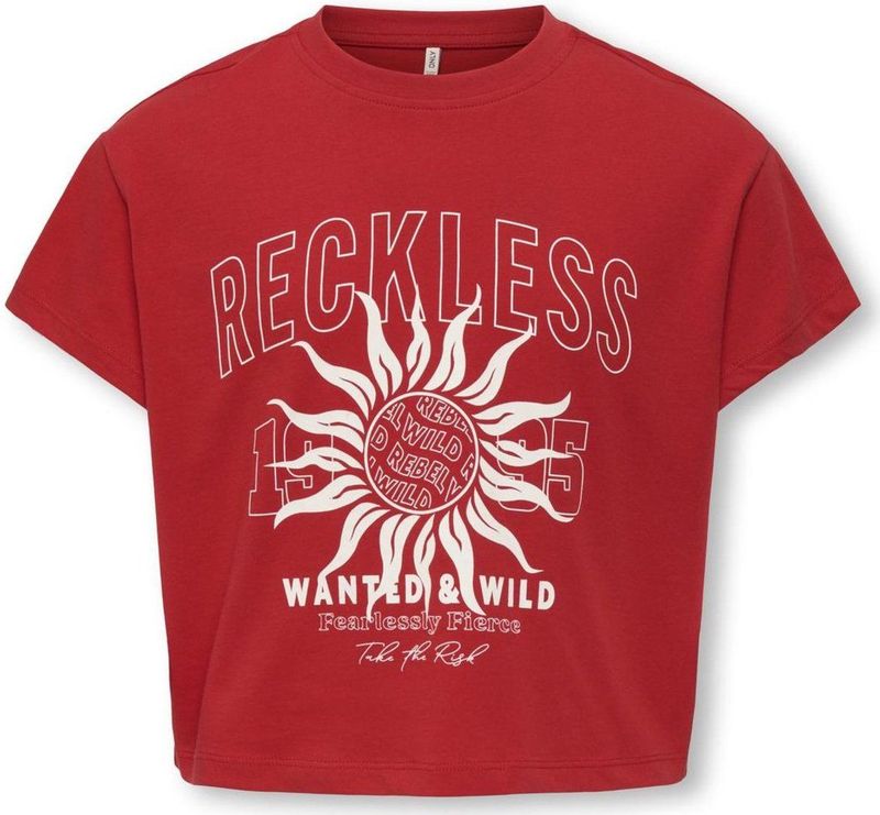 KIDS ONLY GIRL - T-shirt - Rood - Korte Mouwen - Ronde Hals