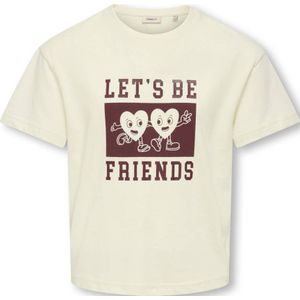 KIDS ONLY - T-shirt - Ecru - Korte Mouwen - Ronde Hals - 100% Katoen