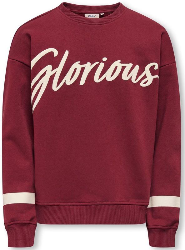 Kids Only - Koghella Life - Sweater - Bordeaux - Ronde Hals - Lange Mouwen