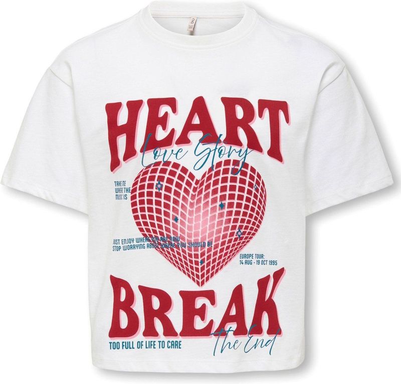 KIDS ONLY GIRL - T-shirt - Wit - 100% Katoen - Korte Mouwen