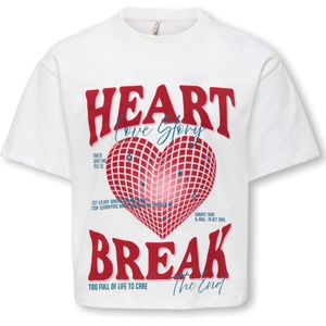 KIDS ONLY GIRL - T-shirt - Wit - 100% Katoen - Korte Mouwen