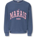 ONLY - KOGMARISA O-NECK LOOSE PRINTED SWT - Sweatshirt - Vintage Indigo